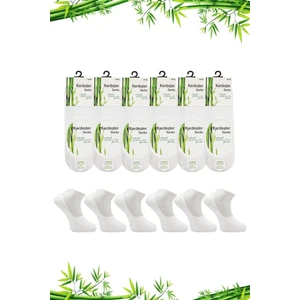 Kardeşler Çorap Bambu Erkek Babet Beyaz Çorap Dikişsiz Görünmez Kaydırmaz Topuk Silikonlu 6 Lı Paket