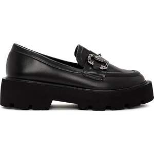 Kadın Siyah Toka Detaylı Maskülen Loafer 24WFE400118