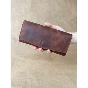 Alesta Leather El Yapımı Hakiki Deri Telefon Bölmeli Portföy Cüzdan