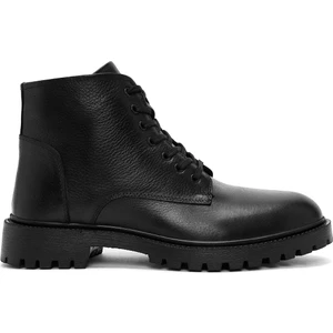 Erkek Siyah Fermuarlı Deri Casual Bot 24WFD680018