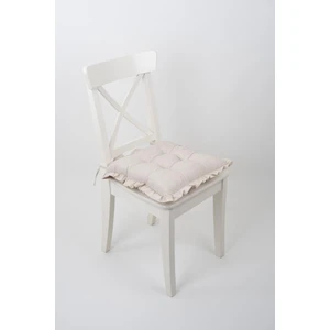 Fancy Fırfırlı Pofidik Bej Sandalye Minderi 42x42 cm