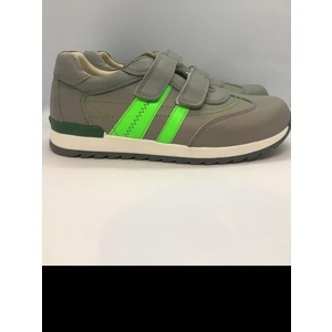 Ortopedia 215 Ortopedia Ortopedik Çocuk Deri Spor Ayakkabı - Açık Gri , Yeşil Neon