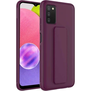 Samsung Galaxy A03S Kılıf Qstand Kapak-Mürdüm