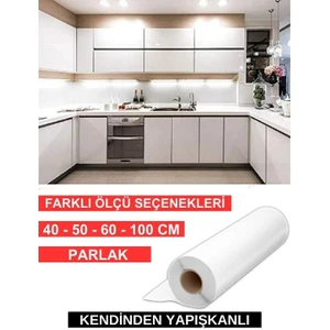 Parlak Beyaz Folyo Ebat Seçenekli Yapışkanlı Kaplama Folyosu