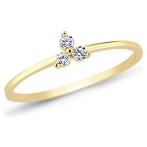 Oroline Kuyumculuk 14 Ayar Altın Üç Taş Trend Kadın Yüzük