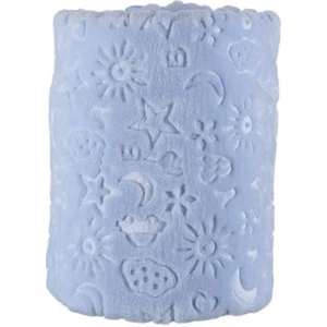 Şmtstyle Yumuşak Peluş Uzay Deseni Kabartmalı Mavi Bebek Battaniyesi