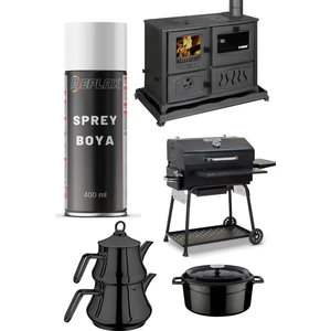 Mat Siyah Fırın Soba Mangal Egzos Isıya Dayanıklı 690° Sprey Boya 400 ml