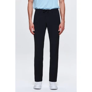 D'S Damat Slim Fit Lacivert Beli Lastikli Bağcıklı Fermuarlı Likralı Rahat Jogger Pantolon 2HC03ORTJGR01