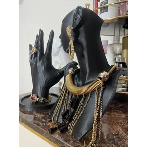 Design By Dekoratif Takı Organizer Manken Teşhir Standı 21CM Set Şık Makyaj Mücevher Kolye Tasarım Sergi Yüzük