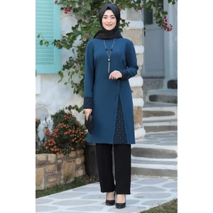 Aynur Tesettür Tesettür Takım Nilda Takım Krep Kumaş Büyük Beden Tesettür Abiye Elbise Tesettür Takım