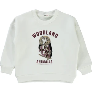 Civil Girls Kız Çocuk Sweatshirt 2-5 Yaş Ekru