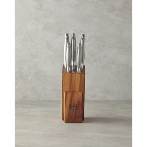 English Home Creil Paslanmaz Çelik 5 Parça Bloklu Bıçak Seti 20,5-24,5-33-33-33 cm Silver