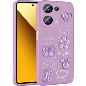 Techno Guru Redmi Note 13 Pro 4g Kılıf Kabartma Figürlü Parlak Zore Toys Silikon Kapak