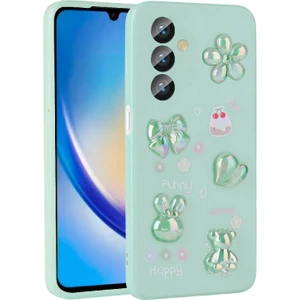 Techno Guru Samsung Galaxy A24 Kılıf Kabartma Figürlü Parlak Zore Toys Silikon Kapak