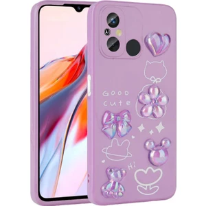 Techno Guru Redmi 12C Kılıf Kabartma Figürlü Parlak Zore Toys Silikon Kapak
