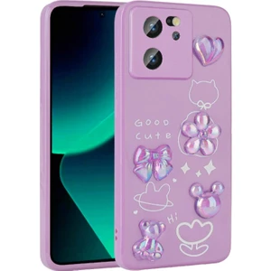 Techno Guru Xiaomi Mi 13T Pro Kılıf Kabartma Figürlü Parlak Zore Toys Silikon Kapak