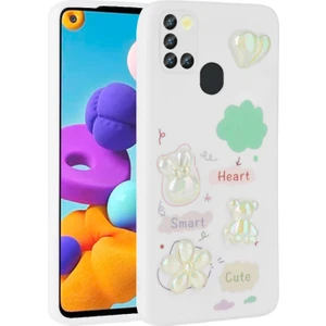 Techno Guru Samsung Galaxy A21S Kılıf Kabartma Figürlü Parlak Zore Toys Silikon Kapak