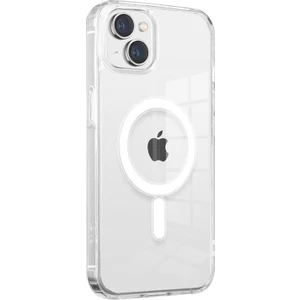 Apple iPhone 15 Plus Kılıf Magsafe Şarj Özellikli Şeffaf Sert Pc Zore Embos Kapak