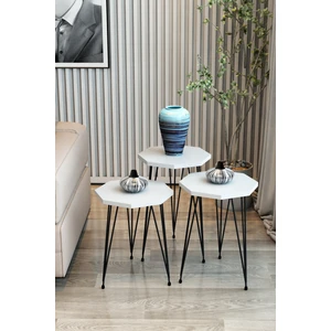 3'lü Zigon Sehpa Sekizgen Model