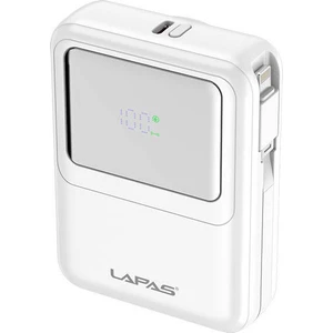 Kablosuz Magsafe Powerbank Lapas LP-PW002 Dijital Göstergeli Type-C&lightning Kablolu 10000MAH Beyaz