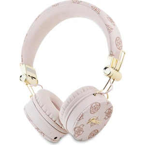 Metal El Yazısı Logolu Kulak Üstü Bluetooth Kulaklık Guess Orjinal Lisanslı Pu Desenli Pembe