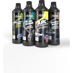 Lime Cleaner Lastik Parlatıcı, Torpido Temizleyici ve Koruyucu, Genel Temizleyici, Cilalı Oto Şampuanı 4'lü Avantajlı Set Paket