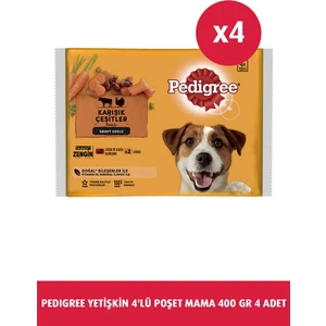 Etli Seçenekleri 4'lü Poşet Paket Yaş Mam 400 G 4x