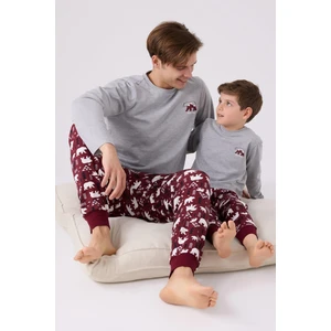 Ayıcık Baskılı Kadın Pijama Takımı Pamuklu Konfor 2 Parça Aile İçin