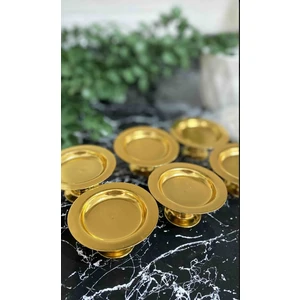 Elzem Tepsi Dekoratif Gold Kaplama 6 Li Makaronluk Kahve Yani Lokumluk Lux Sunum