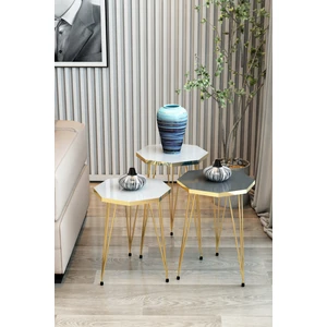 3'lü Zigon Sehpa Sekizgen Model