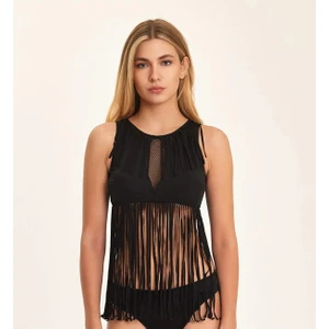 Püskül Detaylı Kadın Tek Üst Sporcu Bikini KK01