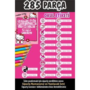 Kt Grup Okul Etiketi Kalem Defter Etiketi Sanrio My Melody Özel Isimli Etiket 22 Figür - 285 Adet