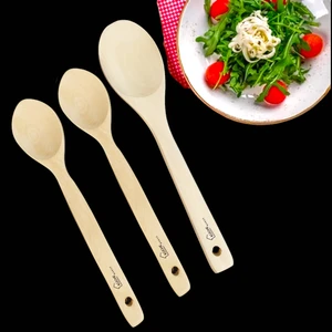 Ahşap Kaşık 3'lü Set Yemek Kaşığı Doğal El Yapımı