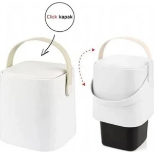 Tuffex Beyaz Sihirli Bahçe Çöp Kovası 4 lt