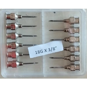 Enjektör Iğne Ucu Çelik 18G x 3/8" 1 Paket Çin (12 Adet)