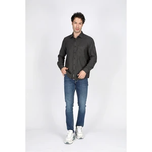 Francis Erkek Dokuma U.Kol Gömlek Gri