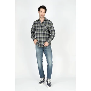 Lee Cooper Alpin Erkek Dokuma U.kol Gömlek Haki Lacivert