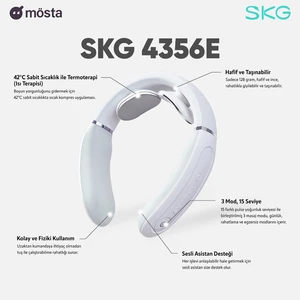 4356E Özel Isı Terapisi-Termoterapi TENS EMS Frekans Destekli Boyun Masaj Aleti, Taşınabilir