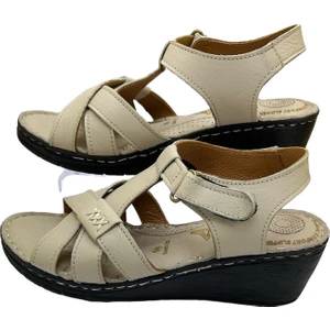 Rubin Leather  Tam Ortopedik  Deri Kadın Sandalet Deri Sandalet