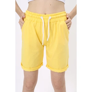 Kız Çocuk Beli Lastikli Cepli Şort