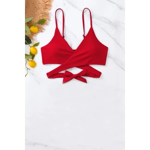 Şık Bel Kuşak Detaylı Bikini Üstü