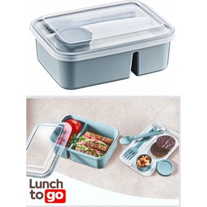 Lunch To Go Beslenme Kabı Bölmeli Sosluklu Beslenme Kabı 600ML+320ML+40ML 14,5X20X7,4(H)CM
