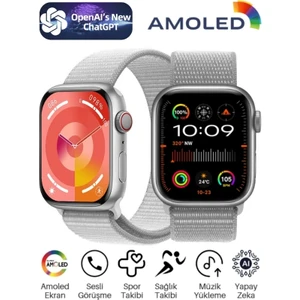Watch 9 Promax Mat Gri 2GB Hafızalı Amoled Ekranlı Sesli Görüşmeli  Android Akıllı Saat ChatGPT, Uygulama Mağazası, Spor Takibi, Gps, Android İos iPhone Huawei Uyumlu HW69 PROMAX
