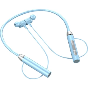 Kablosuz Boyun Askılı Kulaklıklar Manyetik Spor Bluetooth Boyun Bantlı Kulaklıklar - Mavi (Yurt Dışından)