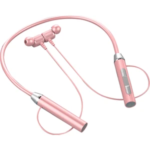 Kablosuz Boyun Askılı Kulaklıklar Manyetik Spor Bluetooth Boyun Bantlı Kulaklıklar - Pembe (Yurt Dışından)