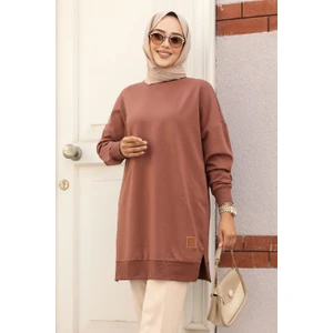 Neva Style Kahverengi Tesettür Tunik 30644KH