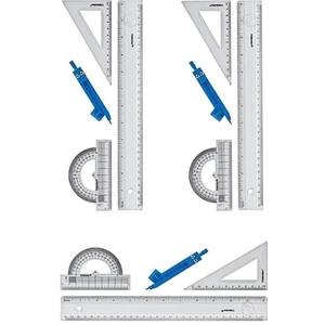 Cetvel Takımı 30 cm 3 Paket Yıldızlar Cetvel Pergel Gönye Iletki Şeffaf Çizim Takımı Pergelli Çizim Seti 4 Parça