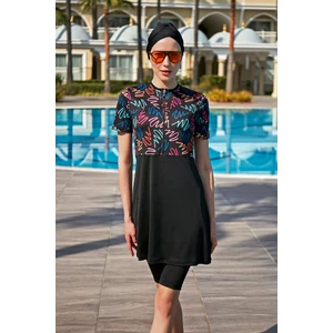 Remsa Mayo Kısa Kollu Likralı Taytlı Yarı Kapalı Mayo R5002 Neon