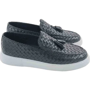Milonek Shoes 202410651990 Loafer Püsküllü Hasır Örgü
