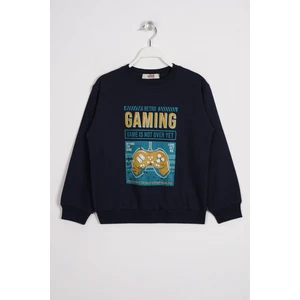 Gaming Baskılı Lacivert Renk Erkek Çocuk Sweatshirt